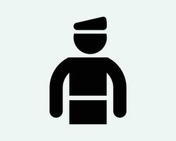 policía oficial icono ley aplicación persona policía policía persona seguridad Guardia patrulla en pie negro blanco vector clipart gráfico obra de arte firmar símbolo
