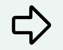 Right Arrow Line Icon East Side Turn Road Sign Traffic Symbol Escape Exit Route Path Navigation Direction Forward Skip Ahead Next Outline Button Vector