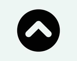 Round Up Arrow Icon North Upward Upload Circle Circular Button Point Pointer Navigation Direction Path Black Vector Graphic Illustration Sign Symbol