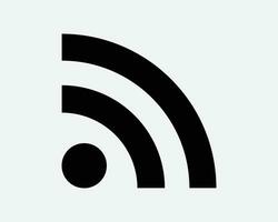 RSS Icon News Message Broadcast Email Newsletter Web Website Communication Network Wireless Signal Data Podcast Blog Black Shape Vector Symbol Sign