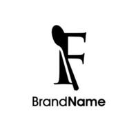 Luxury Initial F Spoon Logo vector