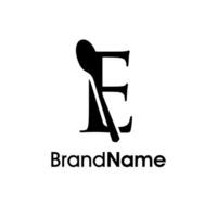 Luxury Initial E Spoon Logo vector
