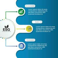 Business data visualization. Process chart. diagram with steps. ESG icon. concept of business trend. environmental, social, and governance in sustainable and ethical business vector