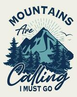 Hiking outdoor T-shirt Design vector