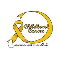 One continuous line drawing of childhood cancer awareness month with white background. Awareness ribbon design in simple linear style. healthcare and medical design concept vector illustration.