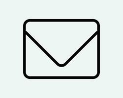 Envelope Line Icon Mail Letter Correspondence Post Postal Email Message App Business Memo Communication Thin Black Outline Shape Vector Sign Symbol