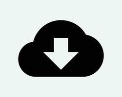 descargar nube icono servidor almacenamiento Internet datos conexión computadora negro blanco contorno forma vector clipart gráfico ilustración obra de arte firmar símbolo