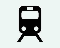 tren icono carril público transporte frente ver que se acerca subterraneo transporte pasajero estación tranvía viaje ferrocarril negro forma firmar símbolo vector eps