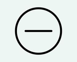 Minus Sign Round Icon Zoom In Out Negative Circle Circular Button Subtract Math Remove Delete Minimize Cancel No Black Thin Line Symbol Vector Outline