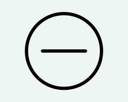 Minus Sign Round Icon Zoom In Out Negative Circle Circular Button Subtract Math Remove Delete Minimize Cancel No Black Thin Line Symbol Vector Outline