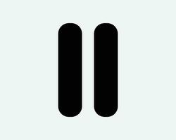 Pause Icon Media Button Multimedia Control Player Radio Video Music Audio Movie Clip Track Stop Halt Two Lines Black Shape Cutout Vector Sign Symbol