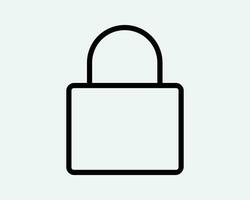 Lock Line Icon Security Secure Safety Padlock Access Privacy Confidential Protection Protect Denied Lockout Private Code Black Thin Symbol Vector Sign