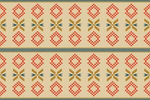 Geometric seamless pattern  for block print,batik,fabric,textile.Ethnic abstract ikat.Colorful abstract contemporary seamless pattern.Hand drawn unique print. vector