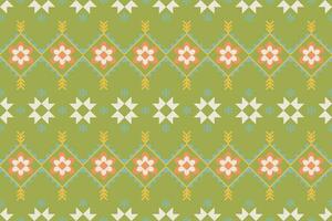Native ikat fabric.Aztec geometic art ornament design for carpet,wallpaper,clothing,wrapping,textile.Damask style pattern for textile and decoration.Seamless pattern in tribal. vector