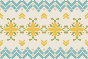 étnico resumen ikat.sin costura modelo en tribal.nativo azteca boho vector diseño.colorido asiático estilo floral patrón.ikat geométrico gente ornamento.tribal étnico vector textura