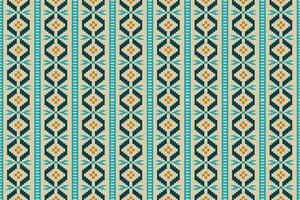 Ikat geometric embroidery on color background.Geometric ethnic oriental pattern traditional.Aztec abstract style vector illustration.Design for texture,fabric,clothing,wrapping,carpet.