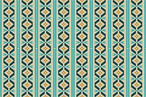 Ikat geometric embroidery on color background.Geometric ethnic oriental pattern traditional.Aztec abstract style vector illustration.Design for texture,fabric,clothing,wrapping,carpet.