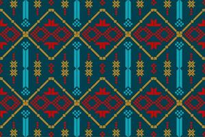 vistoso étnico modelo en Clásico estilo.elegante ikat fondo.sin costuras geométrico Clásico textura.diseño para textura,tela,ropa,envoltura,alfombra. vector