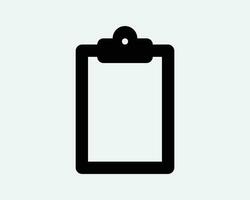 Blank Clipboard Icon Template Empty Clip Board Paper Document Report Sheet. Black White Shape Vector Clipart Graphic Illustration Artwork Sign Symbol