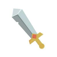 illustration vector graphic cartoon sword 2D or Flat design style, with gold sword, with children style,  use for icon game, game design, display game, children book, story book