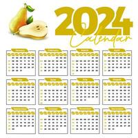 2024 calendar design template for happy new year vector