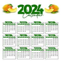 2024 calendar design template for happy new year vector