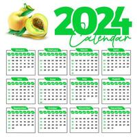 2024 calendario diseño modelo para contento nuevo año vector