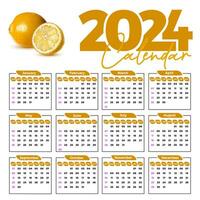 2024 calendario diseño modelo para contento nuevo año vector