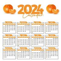 2024 calendar design template for happy new year vector