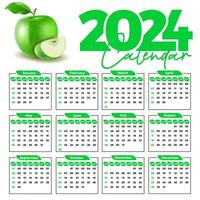 2024 calendario diseño modelo para contento nuevo año vector