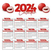 2024 calendario diseño modelo para contento nuevo año vector