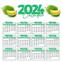 2024 calendario diseño modelo para contento nuevo año vector