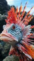 único pescado en coral arrecifes foto