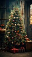 View of beautifully decorated christmas tree photo