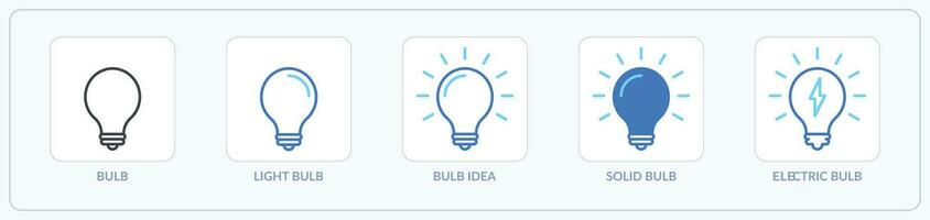 Bulb ideas sign icon set. Ideas bulb symbol set EPS10 - Vector