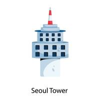 Trendy Seoul Tower vector