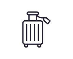 Single line icon of suitcase on isolated white background. High quality editable stroke for mobile apps, web design, websites, online shops etc. vector