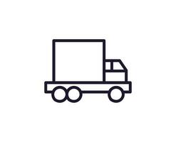 Truck concept. Modern outline high quality illustration for banners, flyers and web sites. Editable stroke in trendy flat style. Line icon of delivery vector