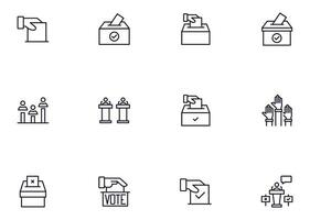 Collection of modern election outline icons. Set of modern illustrations for mobile apps, web sites, flyers, banners etc isolated on white background. Premium quality signs. vector