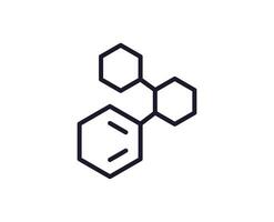 Single line icon of molecule High quality vector illustration for design, web sites, internet shops, online books etc. Editable stroke in trendy flat style isolated on white background