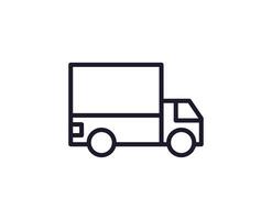 Truck concept. Modern outline high quality illustration for banners, flyers and web sites. Editable stroke in trendy flat style. Line icon of delivery vector