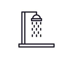 Single line icon of shower on isolated white background. High quality editable stroke for mobile apps, web design, websites, online shops etc. vector