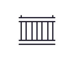 Fence concept. Modern outline high quality illustration for banners, flyers and web sites. Editable stroke in trendy flat style. Line icon of fence vector