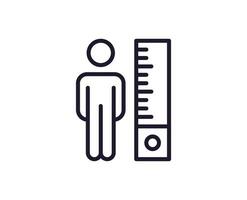 Single line icon of measure on isolated white background. High quality editable stroke for mobile apps, web design, websites, online shops etc. vector