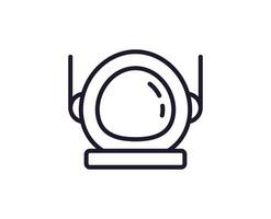 soltero línea icono de casco en aislado blanco antecedentes. alto calidad editable carrera para móvil aplicaciones, web diseño, sitios web, en línea tiendas etc. vector