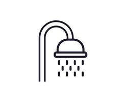 Single line icon of shower on isolated white background. High quality editable stroke for mobile apps, web design, websites, online shops etc. vector