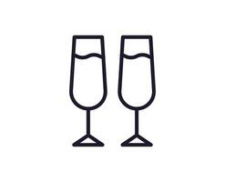 Drinks concept. Modern outline high quality illustration for banners, flyers and web sites. Editable stroke in trendy flat style. Line icon of drink vector