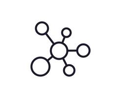 Single line icon of molecule High quality vector illustration for design, web sites, internet shops, online books etc. Editable stroke in trendy flat style isolated on white background