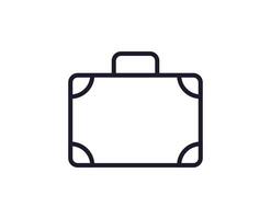 Single line icon of suitcase on isolated white background. High quality editable stroke for mobile apps, web design, websites, online shops etc. vector