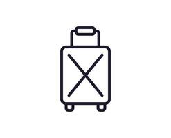 Single line icon of suitcase on isolated white background. High quality editable stroke for mobile apps, web design, websites, online shops etc. vector